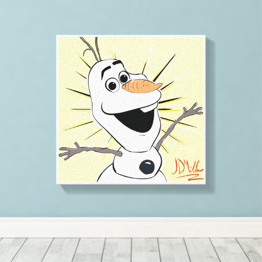 Warme knuffels sneeuwpopje canvas print kunst aan (Insitu (Houten vloer))