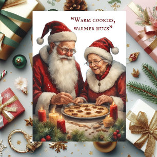 Warme Koekjes Warmere Knuffels Mevrouw Santa's Bak Feestdagenkaart
