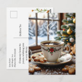 Warme koffie en peperkoekkoekjes Kerstmis Briefkaart (Voorkant / Achterkant)