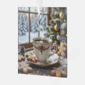 Warme koffie en peperkoekkoekjes Kerstmis Glas Ornament (Voorkant links)