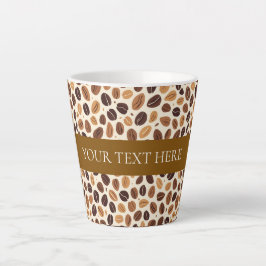 Warme koffieboonroasttinten Naadloos patroon Latte Mok