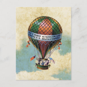  warme luchtballon Happy Birthday Briefkaart