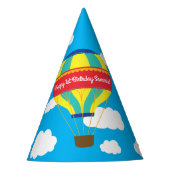 Warme Luchtballon Kleurrijk Verjaardagsfeest Feesthoedjes (Voorkant)