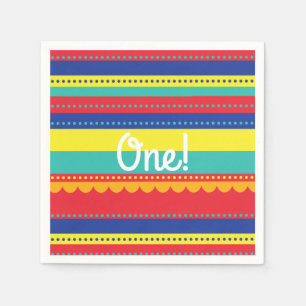 Warme Luchtballon Kleurrijk Verjaardagsfeest Servet