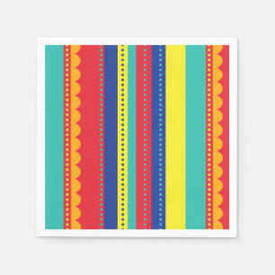 Warme Luchtballon Kleurrijk Verjaardagsfeest Servet