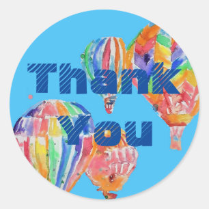 Warme luchtballon Waterverf boys Birthday Sticker