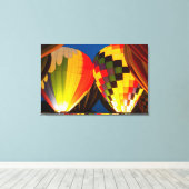 Warme luchtballonnen gloeien canvas afdruk (Insitu (Houten vloer))