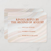 Warme marmeren geode RSVP kaartje (Voorkant / Achterkant)