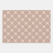 Warme Mocha Rococo Revival Lotus Polka Dot Mandala Inpakpapier Vel (Voorkant 3)