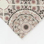 Warme Neutrals Espresso Dot Mandala Diamond Tegel Fleece Deken (Hoek)