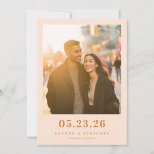 Warme Oranje Candid Foto Save The Date