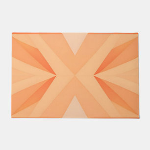 Warme Oranje Geometrische Steruitbarsting Abstract Deurmat