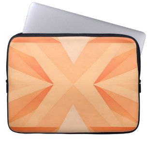Warme Oranje Geometrische Steruitbarsting Abstract Laptop Sleeve