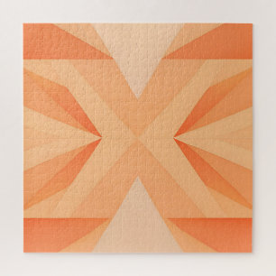 Warme Oranje Geometrische Steruitbarsting Abstract Legpuzzel