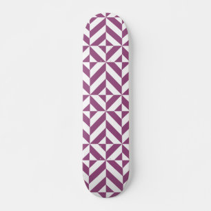 Warme Paarse geometrische deco kubus Skateboard