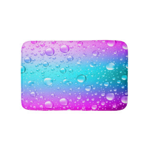 Warme roze en Aqua Blue Gradiënt Water Droplets Badmat