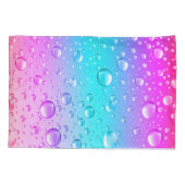 Warme roze en Aqua Blue Gradiënt Water Droplets Kussensloop (Achterkant)