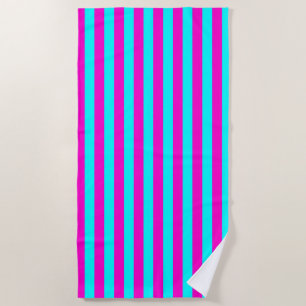 Warme Roze En Cyaan Blauw Groen Turquoise Strepen Strandlaken