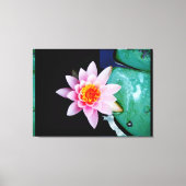 Warme roze en oranje lotuswaterbloem canvas afdruk (Voorkant)