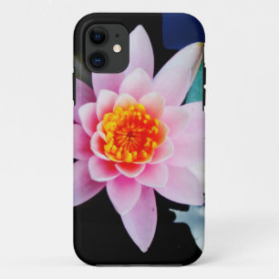 Warme roze en oranje lotuswaterbloem iPhone 11 hoesje