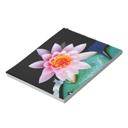 Warme roze en oranje lotuswaterbloem notitieblok (Gedraaid)