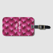 Warme Roze Faux Velvet Bagagelabel (Voorkant (horizontaal))