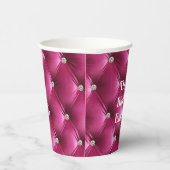 Warme Roze Faux Velvet Papieren Bekers (Rechts)