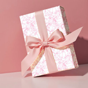 Warme Roze Krabbelkatten – modern leuk patroon Cadeaupapier