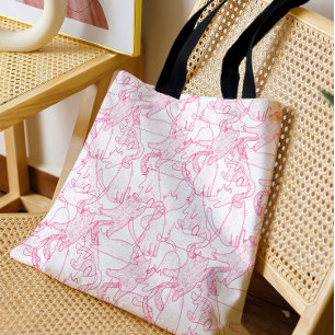Warme Roze Krabbelkatten – modern leuk patroon Draagtas