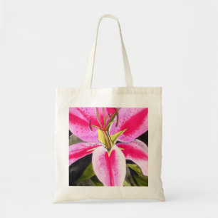 Warme roze Lily Tenerife pop waterverf Tote Bag