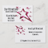 Warme roze stijgsterren : Partijen/Kunsten/Agent Z Visitekaartje (Voorkant / Achterkant)