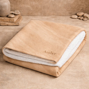 Warme Sandsteen Flow Sherpa Deken