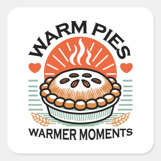 Warme taarten Warmer Moments – Gezellig Herfst Ont Vierkante Sticker (Voorkant)