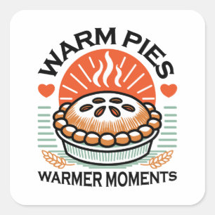 Warme taarten Warmer Moments – Gezellig Herfst Ont Vierkante Sticker