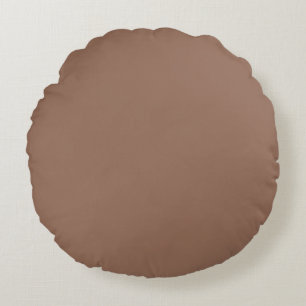 Warme Taupe Effen Worpkussen - Rond Kussen