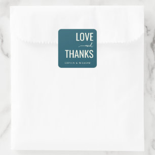 Warme Teal Typografische Dankbaarheid Vierkante Sticker
