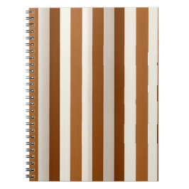 Warme Terracotta en Crème Verticale Streep Notitieboek