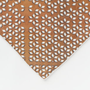 Warme Terracotta Houtstructuur Abstract Patroon Fl Fleece Deken