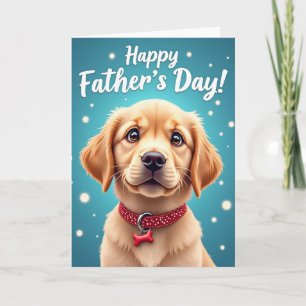 Warme Vaderdag kaart voor papa van de puppy
