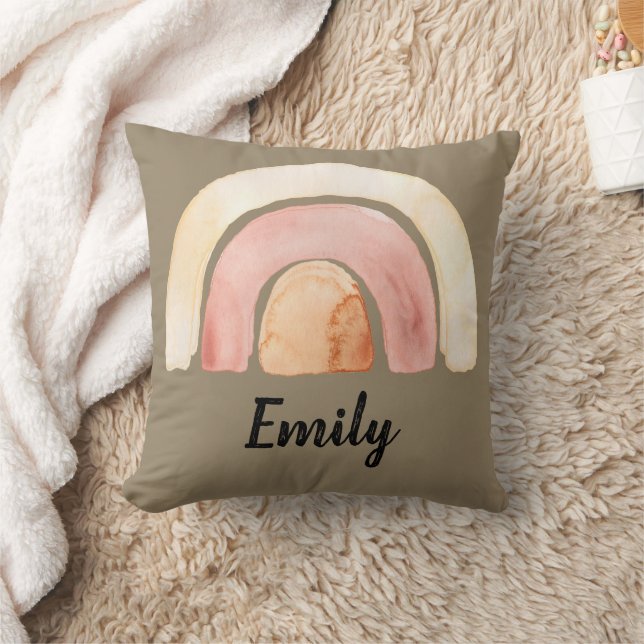 Warme Waterverf Rainbow Boho Kussen (Deken)