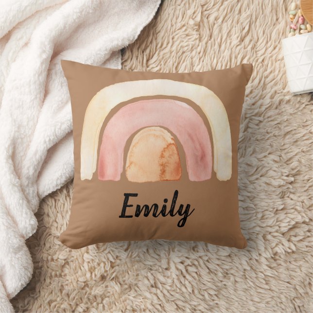 Warme Waterverf Rainbow Boho Kussen (Deken)