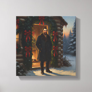 Warme Welkom: Eastman Johnson Holiday Glow Canvas Afdruk