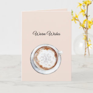 Warme Wensen Cacao Sneeuwvlok Kerstmis Kaart