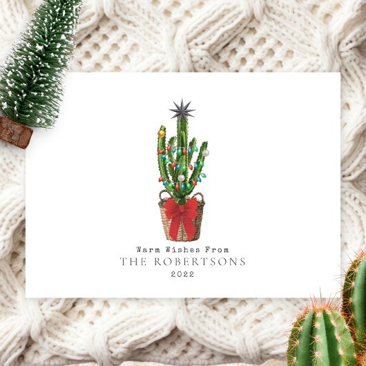 Warme Wensen Cactus Kerstmis Feestdagenkaart