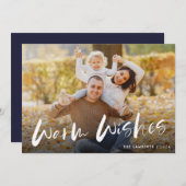 Warme wensen Foto Kerst Feestdagenkaart (Voorkant / Achterkant)