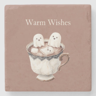 Warme Wensen Geest Marshmallows Cacao Stenen Onderzetter
