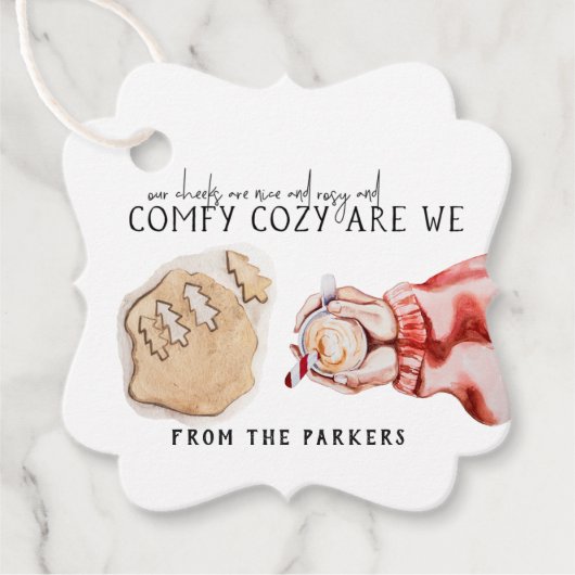 Warme wensen | Klassieke warme chocoladekerst Bedankjes Labels (Voorkant)