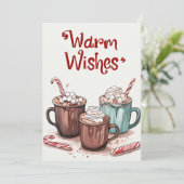 Warme Wensen - Knus Warm Chocolade Kerstkaart (Staand voorkant)