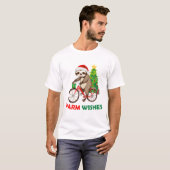 Warme wensen luiaard fiets t-shirt (Voorkant volledig)