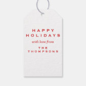 Warme Wensen Nordic Knit Red Custom Cadeaulabel (Achterkant)